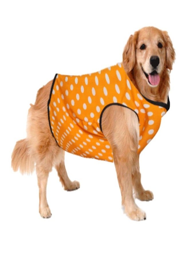Sage Square Crazy Printed Dog T-Shirt, Trending Dog T-Shirt, Ultra Soft & Light Weight, Comfortable & Breathable Dog Apparel, Trendy Outfit (XLarge - 26 inch) (Polka Orange) - Image 1